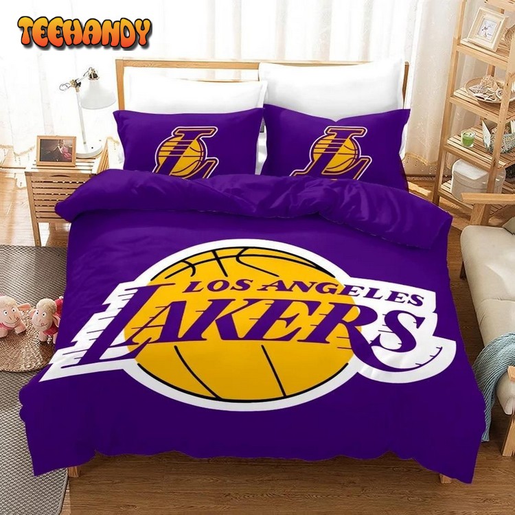 NBA Lakers Logo Basketball Duvet Cover Bedding Set