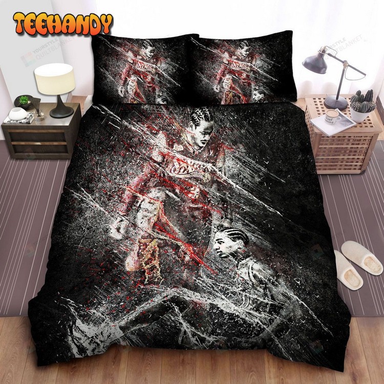 Nba Legend Allen Iverson Digital Black White Red Bedding Sets