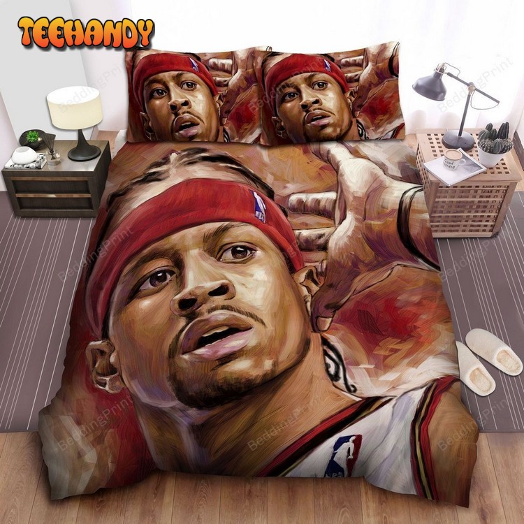 Nba Legend Allen Iverson Portrait Painting Duvet Cover Bedding Sets