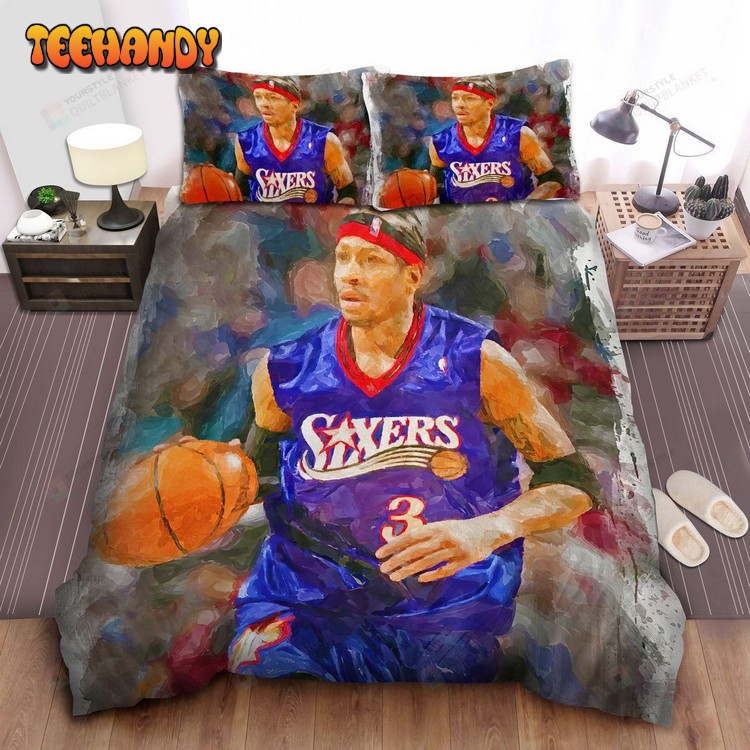 Nba Legend Allen Iverson Vintage Style Painting Bedding Sets