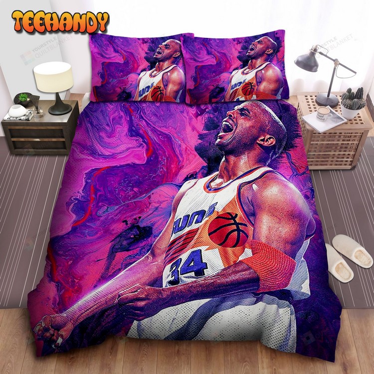 Nba Legend Charles Barkley Celebrating In Color Diffusion Bedding Sets