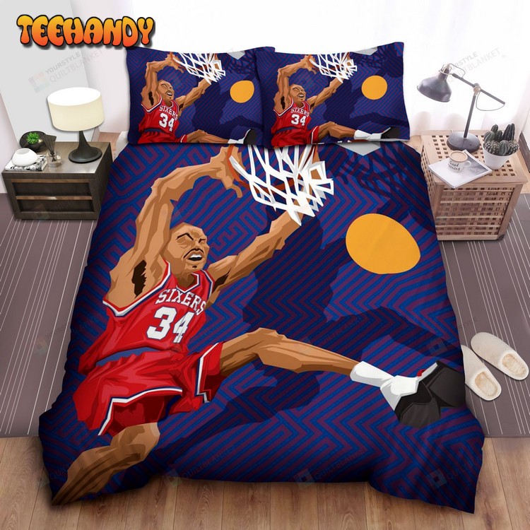 Nba Legend Charles Barkley Dunking Illustration Comforter Bedding Sets