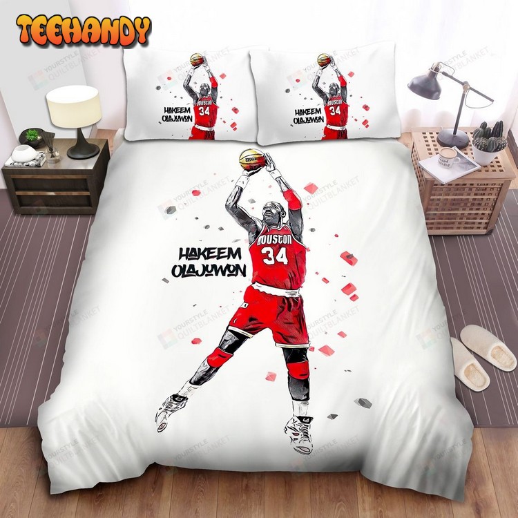 Nba Legend Hakeem Olajuwon Digital Illustration Bedding Sets