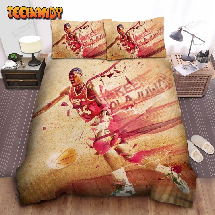 Nba Legend Hakeem Olajuwon Dribbling Digital Art Bedding Sets