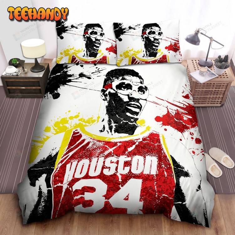 Nba Legend Hakeem Olajuwon In Color Splash Art Bedding Sets