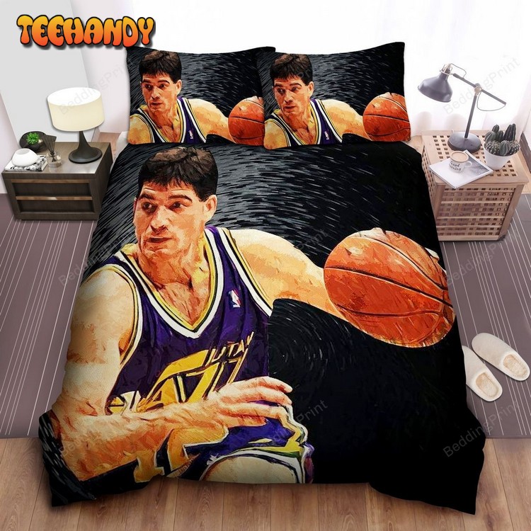 Nba Legend John Stockton Vintage Style Painting Bedding Sets