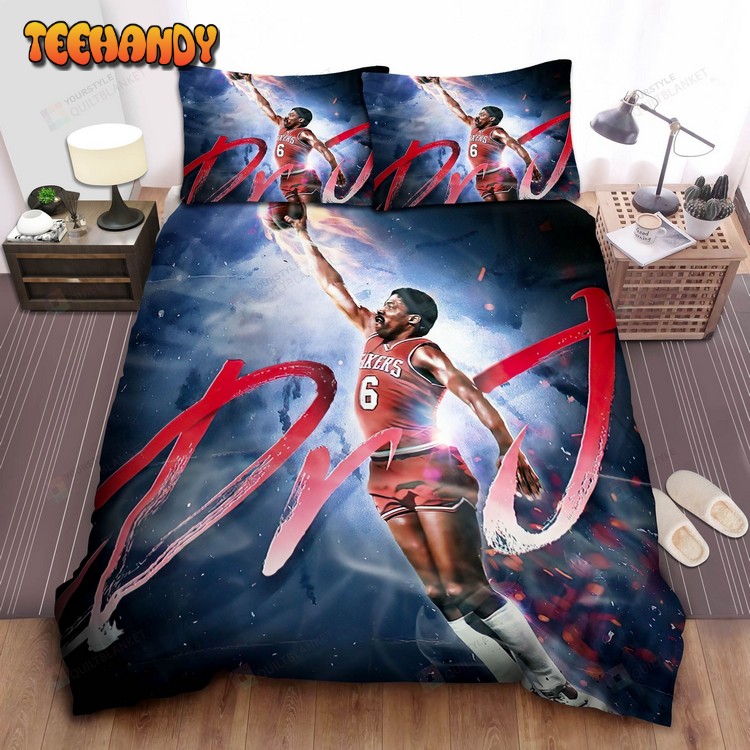 Nba Legend Julius Erving Dr. J Fire Dunk Spread Comforter Bedding Sets