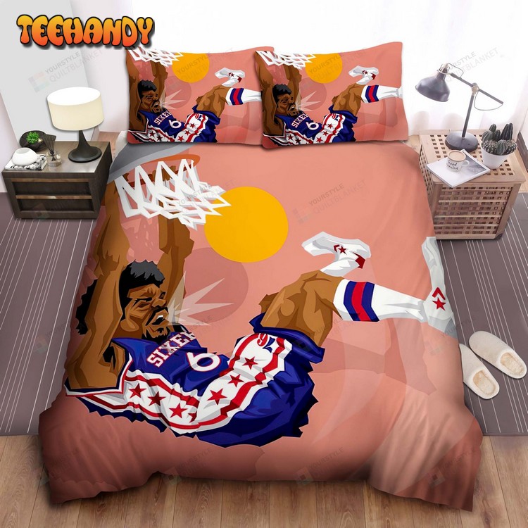 Nba Legend Julius Erving Dr. J Monkey Dunk Illustration Bedding Sets