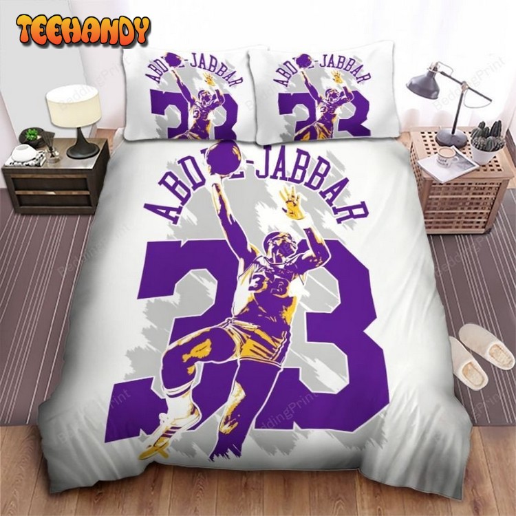 Nba Legend Kareem Abdul-Jabbar Silhouette In Signature Colors Bedding Sets