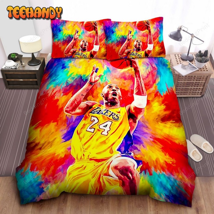 Nba Legend Kobe Bryant Layup In Colorful Painting Bedding Sets