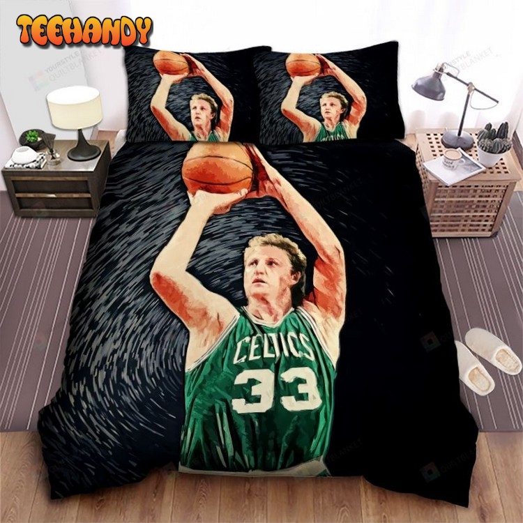 Nba Legend Larry Bird Shot Painting Spread Comforter Bedding Sets