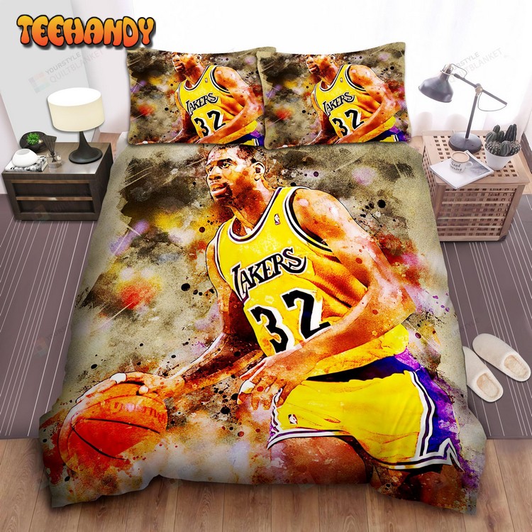 Nba Legend Los Angeles Lakers Magic Johnson Dribbling Bedding Sets