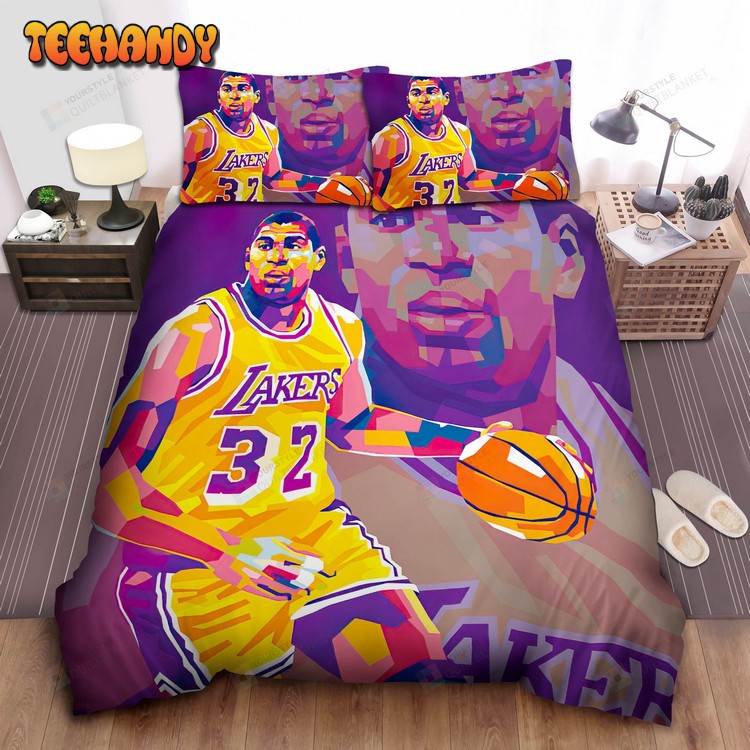 Nba Legend Los Angeles Lakers Magic Johnson In Wpap Bedding Sets