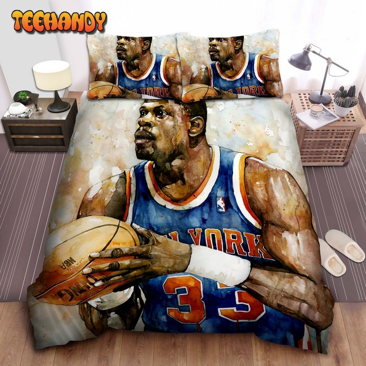 Nba Legend Patrick Ewing Watercolor Art Bedding Sets