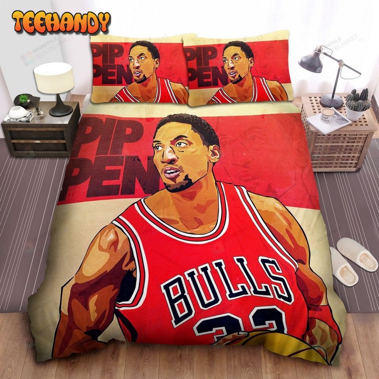 Nba Legend Scottie Pippen Digital Portrait Bedding Sets