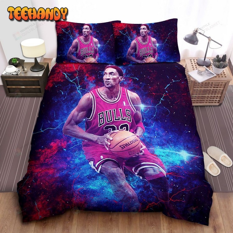 Nba Legend Scottie Pippen In Galaxy Background Bedding Sets