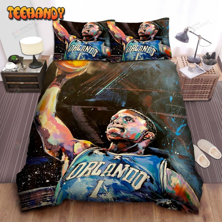 Nba Legend Tracy Mcgrady Dunking In Watercolor Art Bedding Sets