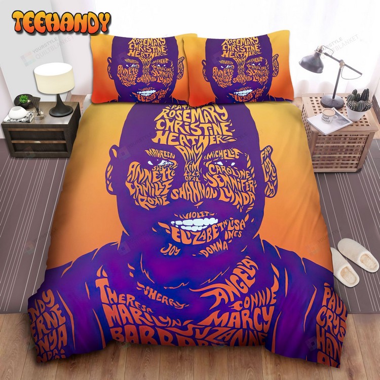 Nba Legend Wilt Chamberlain Typography Art Bedding Sets