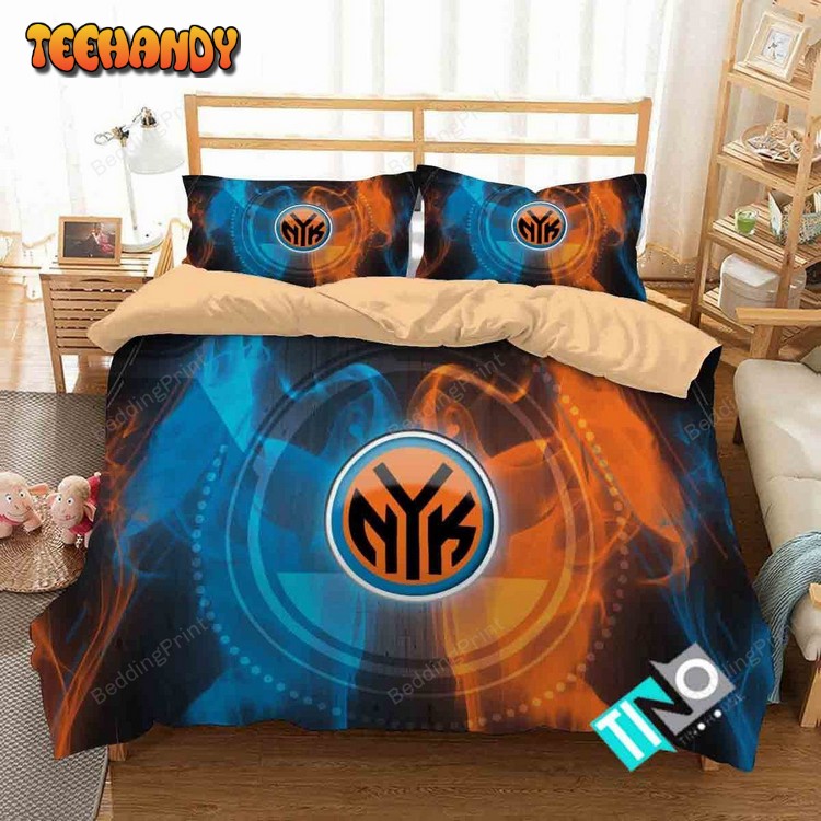 Nba New York Knicks Logo 3d Duvet Cover Bedding Set