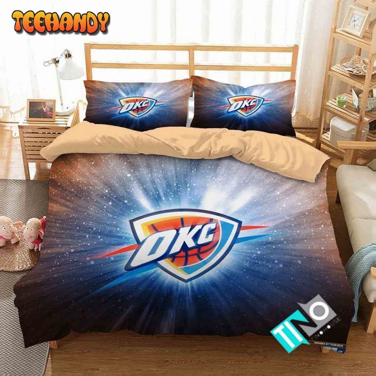 Nba Oklahoma City Thunder 3 Logo 3d Duvet Cover Bedding Sets