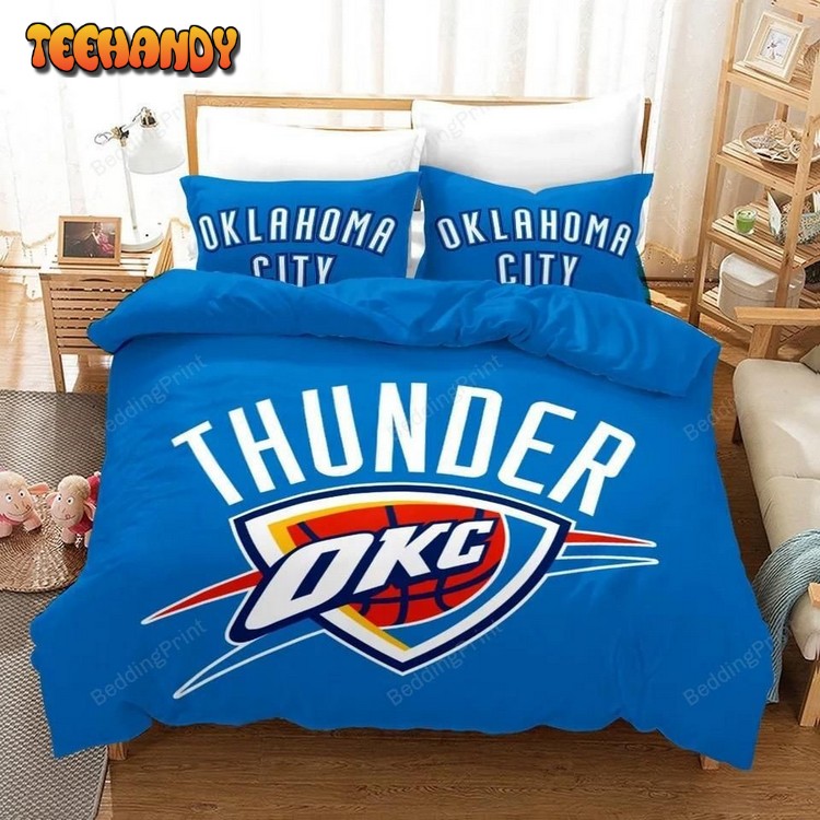 Nba Oklahoma City Thunder Logo Basketball Bedding Set