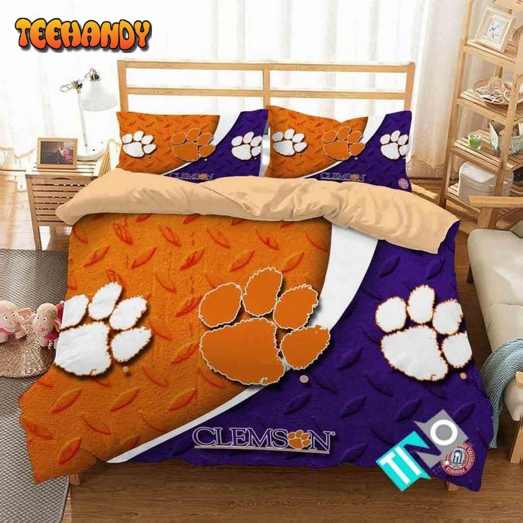 Ncaa Clemson Tigers 2 Logo N 3d Duvet Cover Bedding Sets