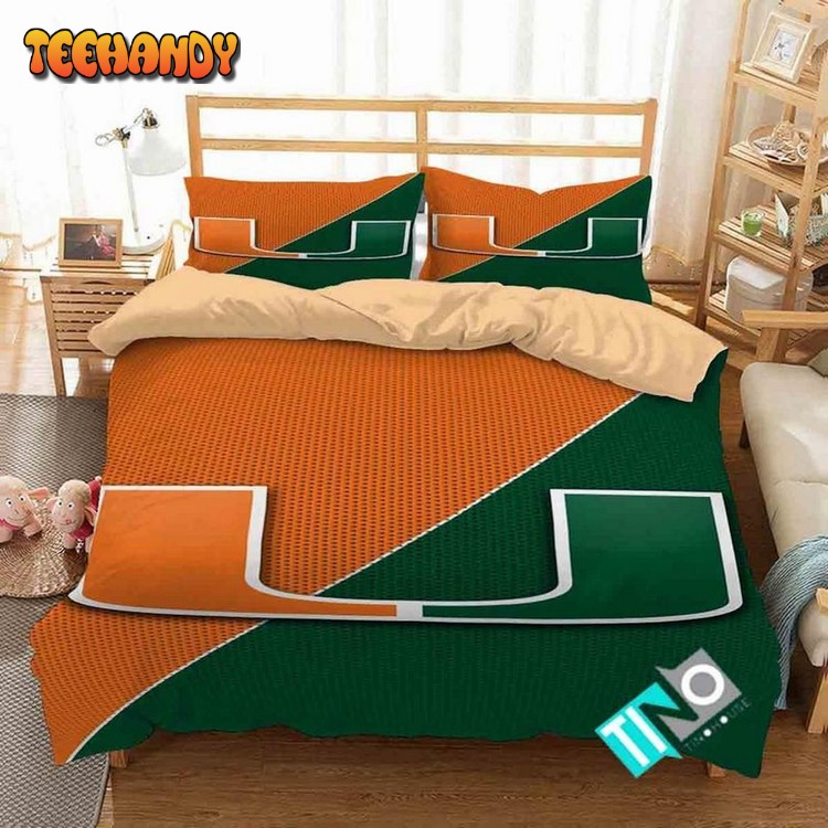 Ncaa Miami Hurricanes 1 Logo D 3d Duvet Cover Bedding Sets