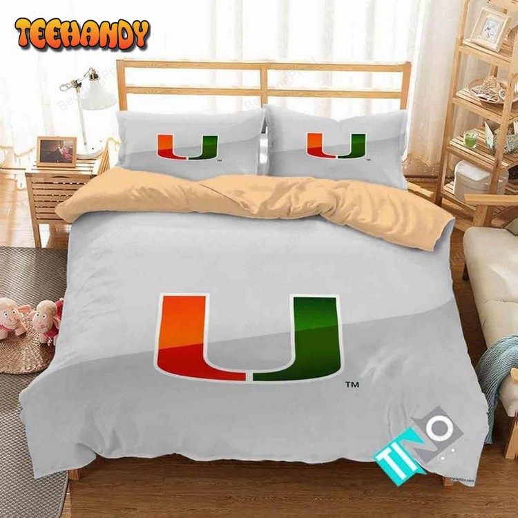 Ncaa Miami Hurricanes 1 Logo V 3d Duvet Cover Bedding Sets