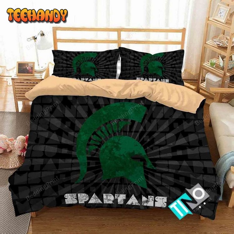 Ncaa Michigan State Spartans 3 Logo N 3d Duvet Cover Bedding Sets