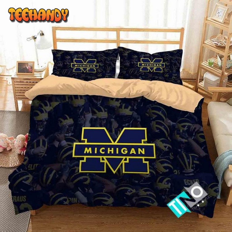 Ncaa Michigan Wolverines 1 Logo N 3d Duvet Cover Bedding Sets