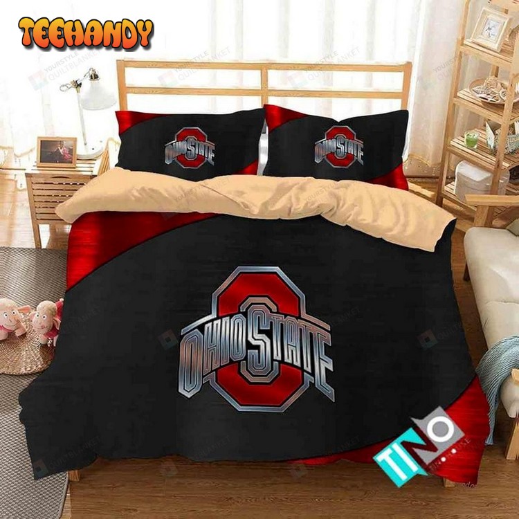 Ncaa Ohio State Buckeyes 2 Logo Duvet Cover Bedding Set