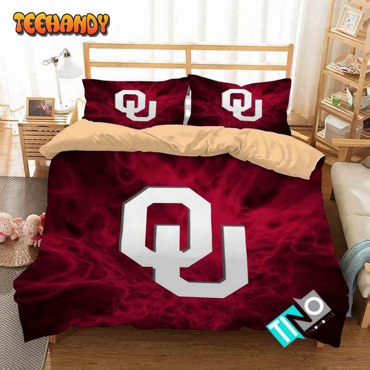 Ncaa Oklahoma Sooners 2 Logo V 3d Duvet Cover Bedding Sets