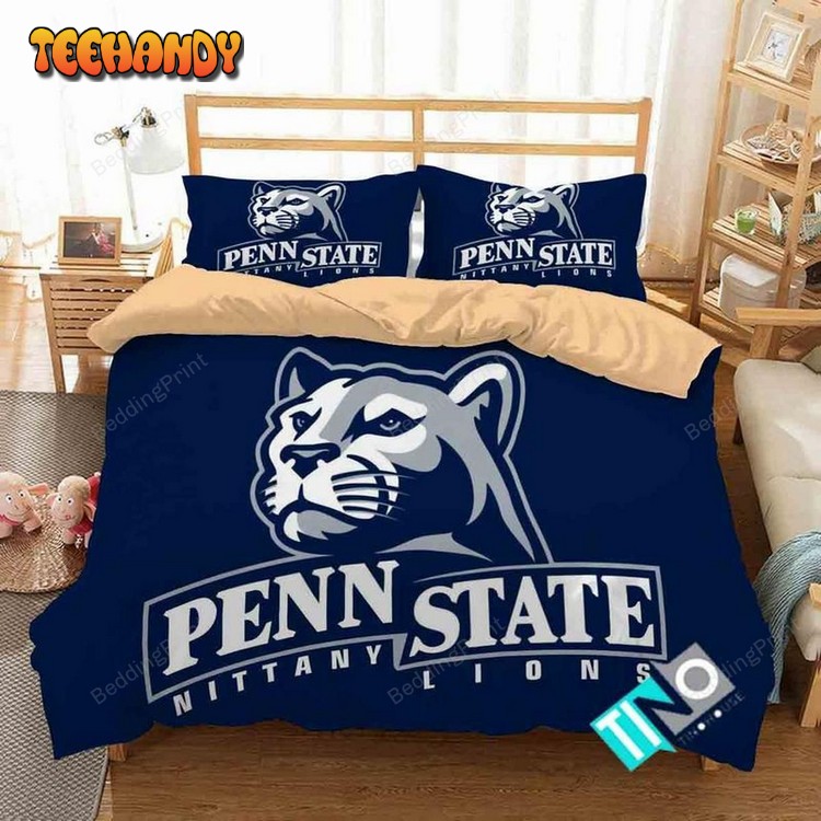 Ncaa Penn State Nittany Lions Logo With Iconic Colors Bedding Set