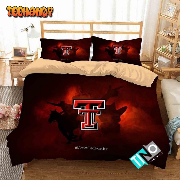 NCAA Texas Tech Red Raiders 4 Logo N 3D Customized Bedding Sets