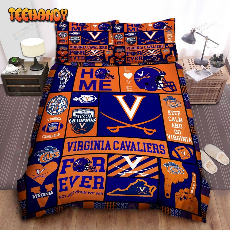 Ncaa Virginia Cavaliers Bed Sheets Spread Duvet Cover Bedding Set