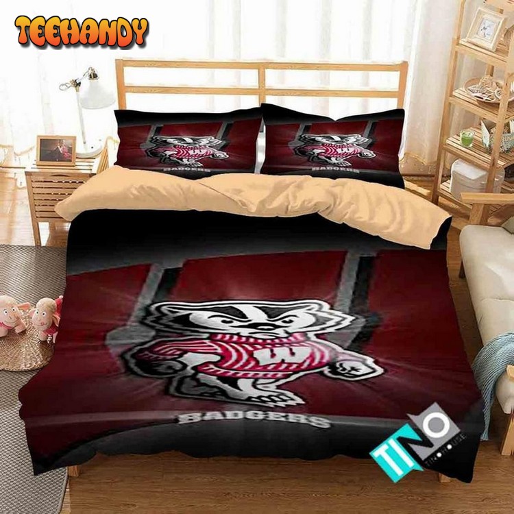 NCAA Wisconsin Badgers 2 Logo D 3D Bedding Sets