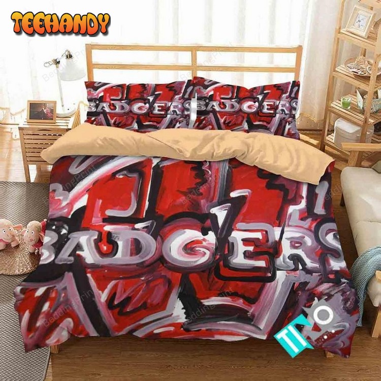 Ncaa Wisconsin Badgers 2 Logo N 3d Duvet Cover Bedding Sets