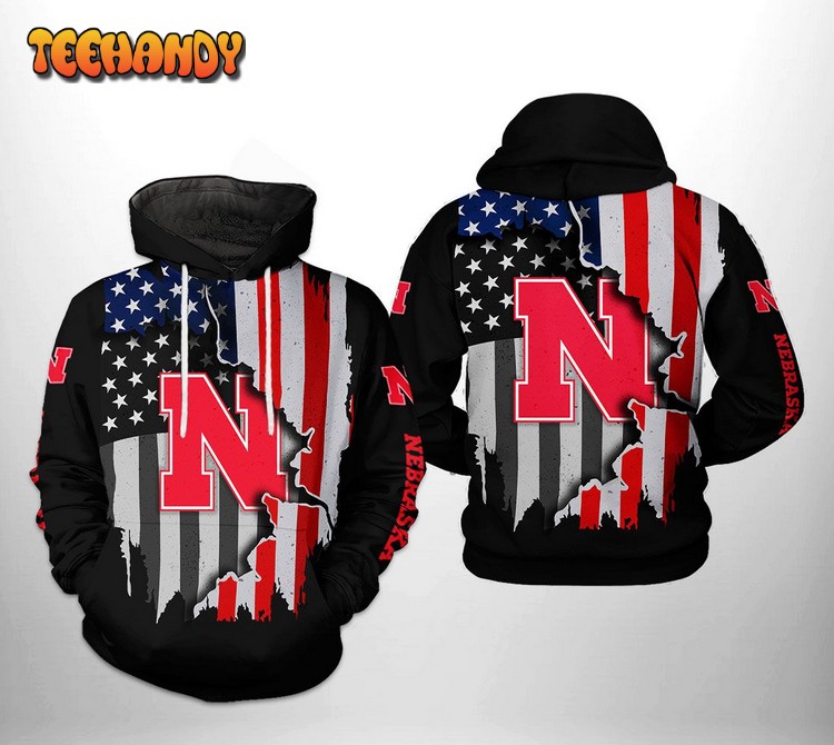 Nebraska Cornhuskers NCAA US Flag 3D Printed Hoodie