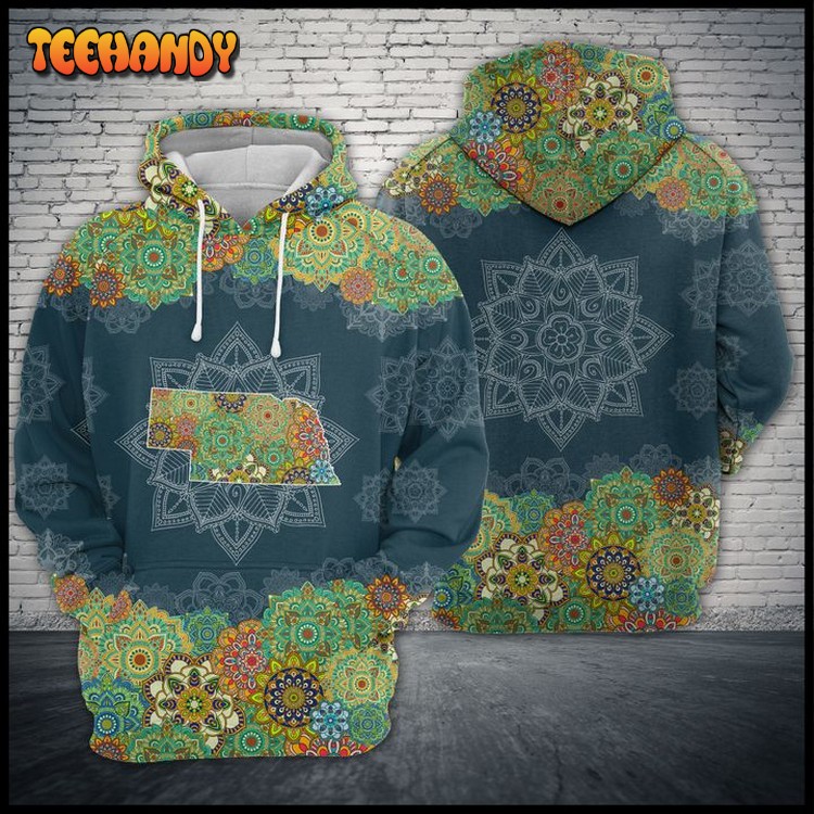 Nebraska Floral Mandala 3D Printed Hoodie Zipper Hoodie