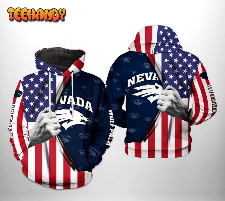 Nevada Wolf Pack NCAA US Flag 3D Printed Hoodie Zipper Hoodie