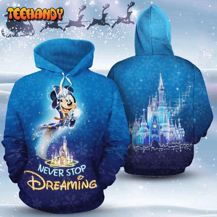 Never Stop Dreaming Mickey Art 3D Printed Hoodie Zipper Hoodie