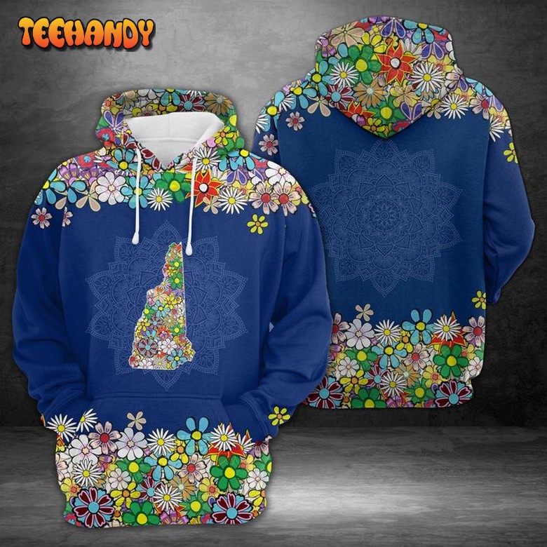 New Hampshire Flower 3D Printed Hoodie Zipper Hoodie