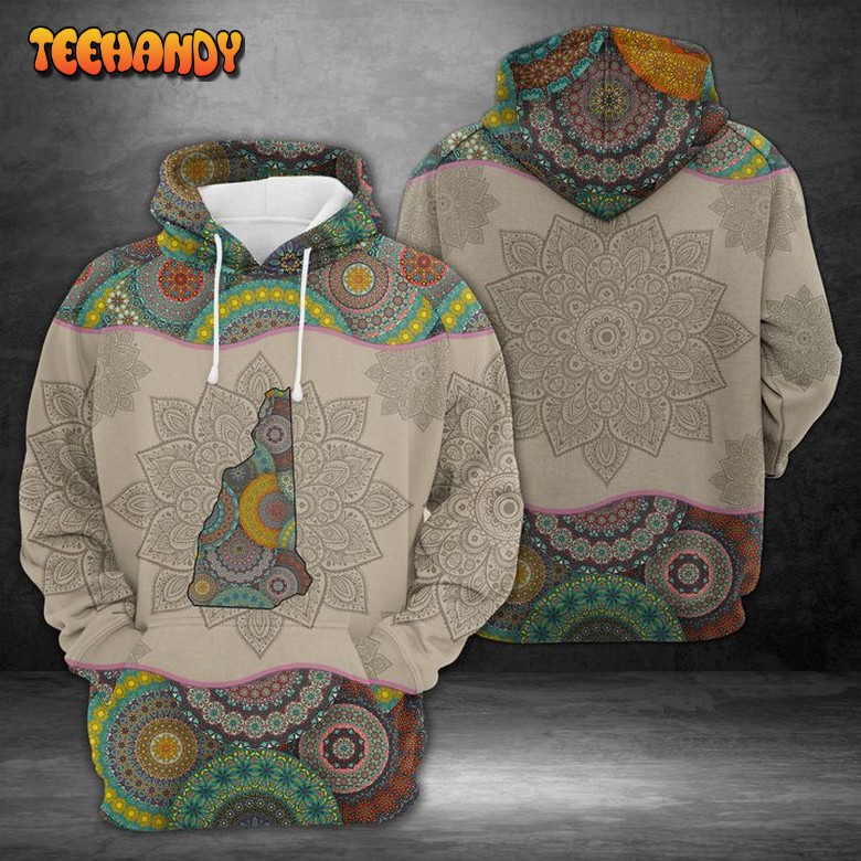 New Hampshire Mandala 3D Printed Hoodie Zipper Hoodie