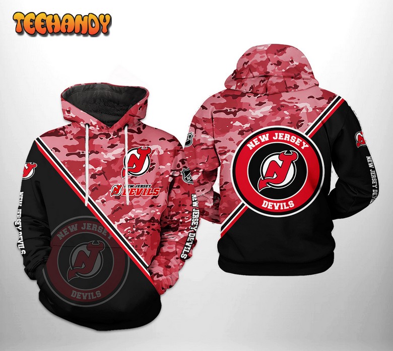 New Jersey Devils NHL Camo Team 3D Printed Hoodie