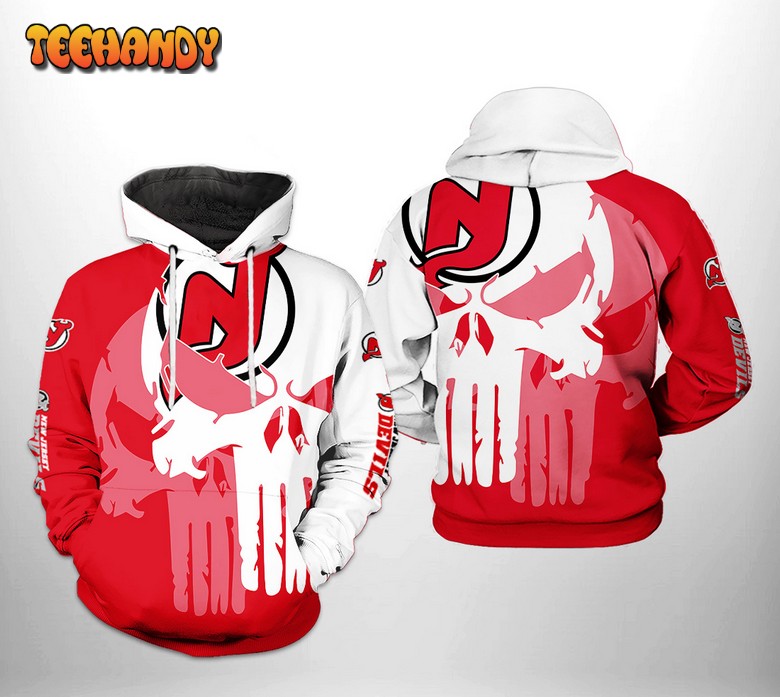 New Jersey Devils NHL Team Skull 3D Printed Hoodie