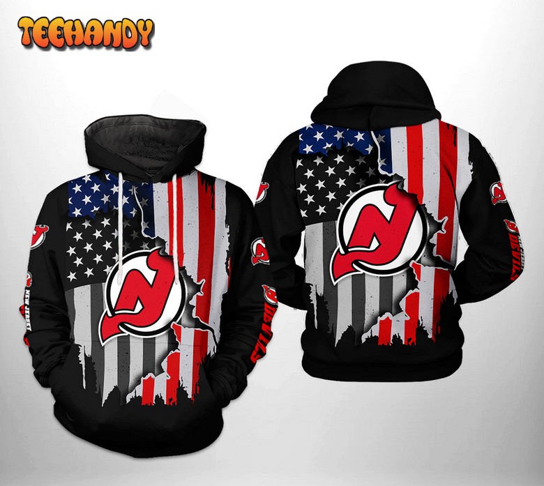 New Jersey Devils NHL US FLag Team 3D Printed Hoodie