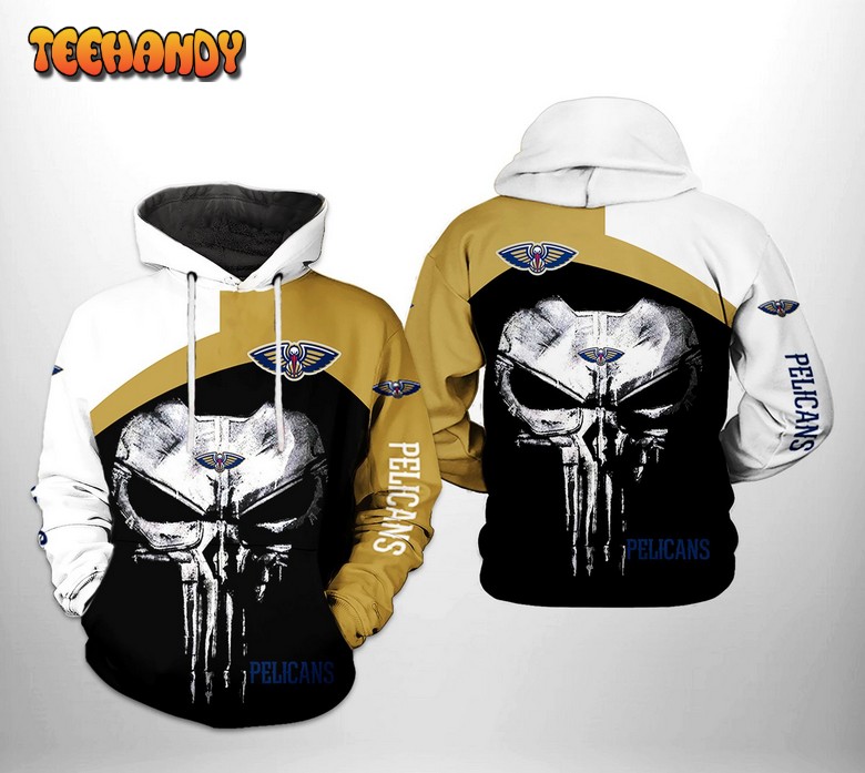 New Orleans Pelicans NBA Skull Punisher Team 3D Hoodie