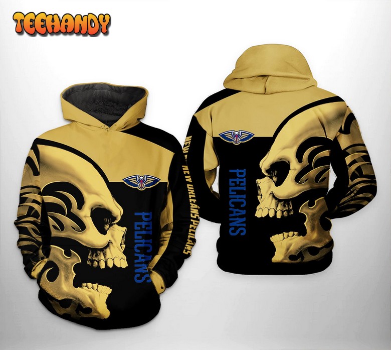 New Orleans Pelicans NBA Skull Team 3D Printed Hoodie