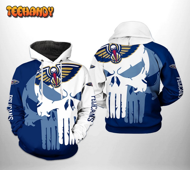 New Orleans Pelicans NBA Team Skull 3D Printed Hoodie