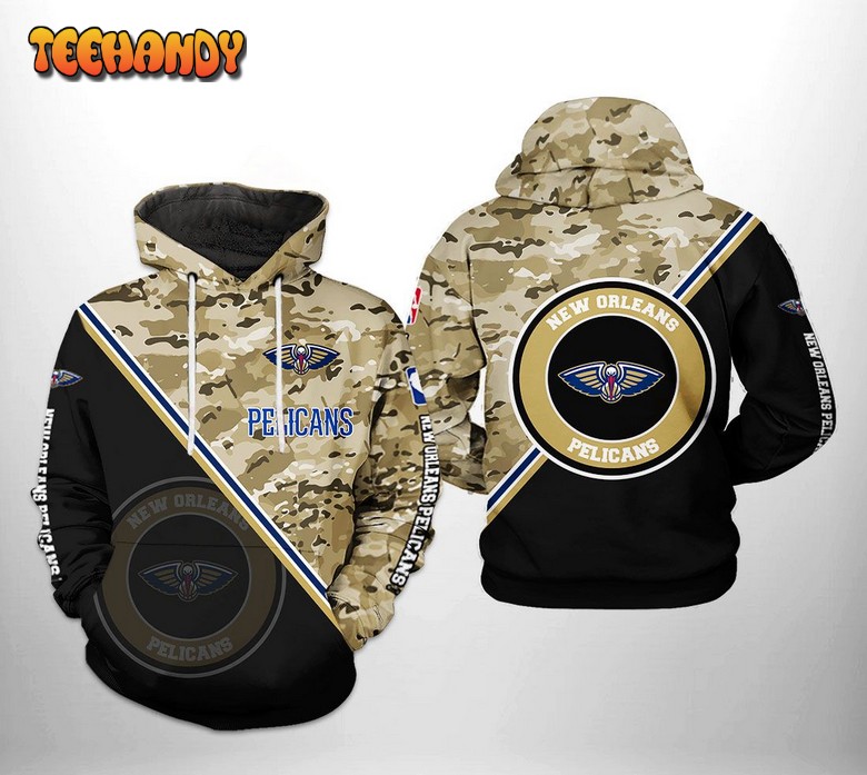 New Orleans Pelicans NBA US Camo Team 3D Printed Hoodie